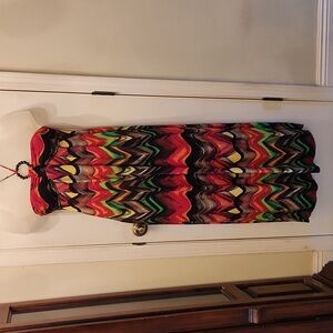 Valerie Bertinelli Multicolor Strapless Dress